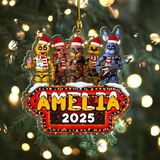 Five Nights At Freddys Christmas hologram Ornament, 5 Nights At Freddy's Customized