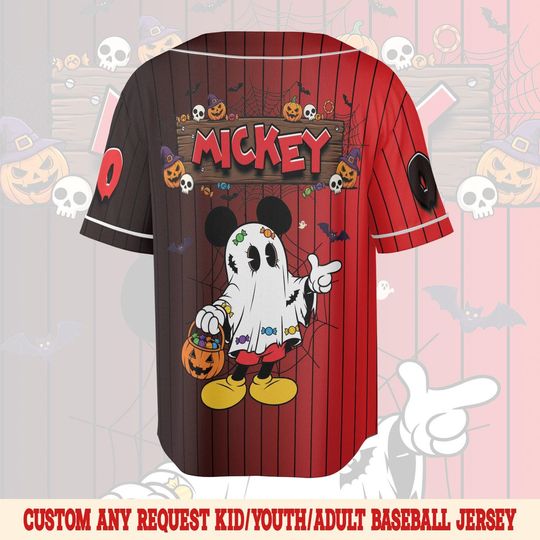 Custom Mickey And Friends Halloween Baseball Jersey