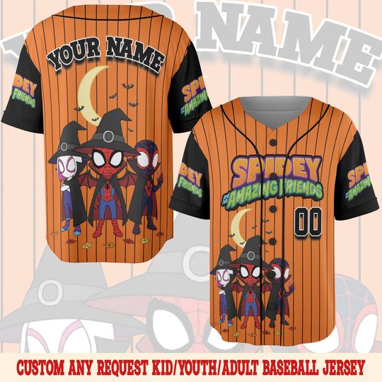 Spidey And His Amazing friends Halloween Baseball Jersey