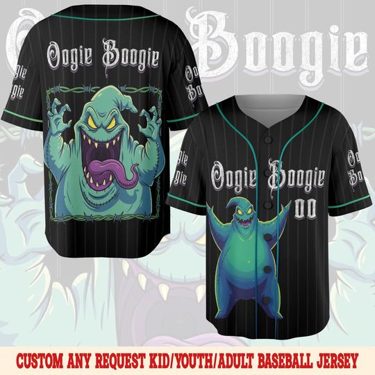 Personalized Oogie Boogie Baseball Jersey, The Nightmare Before Christmas Halloween Jersey
