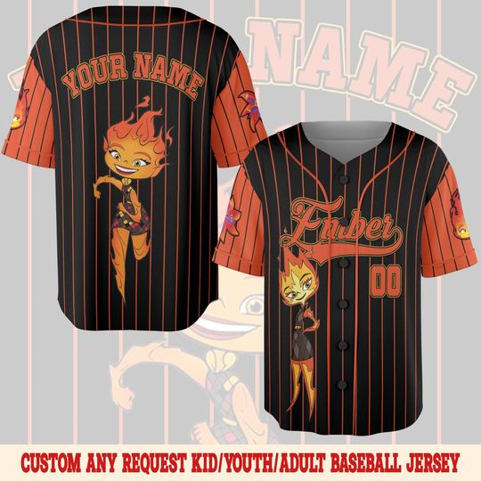 Ember Wade Elemental Baseball Jersey, Personalized Disney Shirt