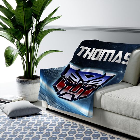 Custom Transformer Blanket Personalized Robot Blankets Boy Bed Room Blanket