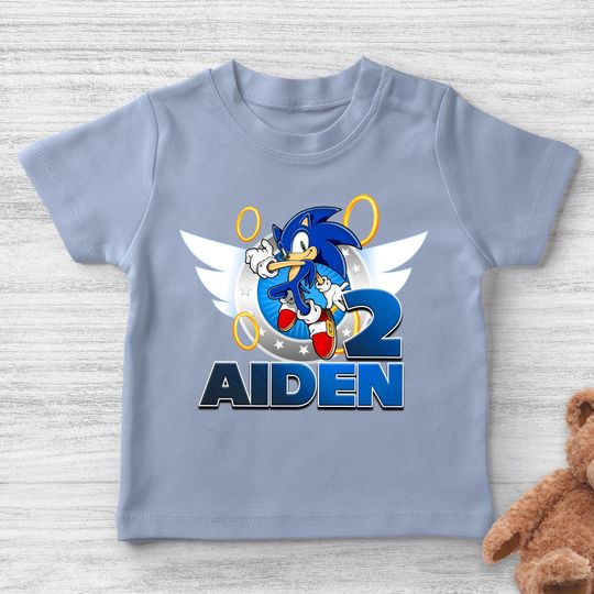 Personalized Sonic The Hedgehog Birthday Shirt, Sonic Birthday Family Custom Shirt, Family Holiday Gift, Birthday T-shirt