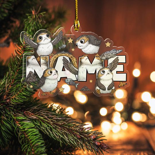 Personalized Porg Star Wars Christmas Acrylic Ornament, Darth Vader Xmas Gift