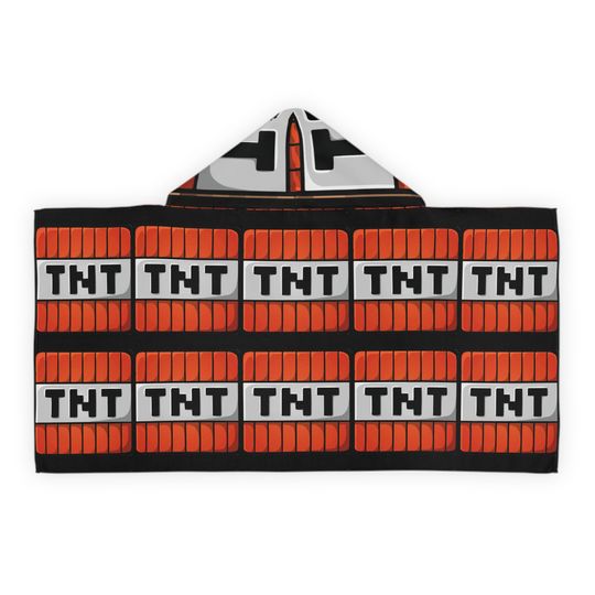 Hooded Towel TNT Block- Minecrafterer Gift- Kids Towel- Beach Day- Pool Day- Gift for Miners