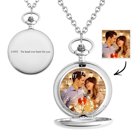 Personalised Engravable Photo Pocket Watch Gift