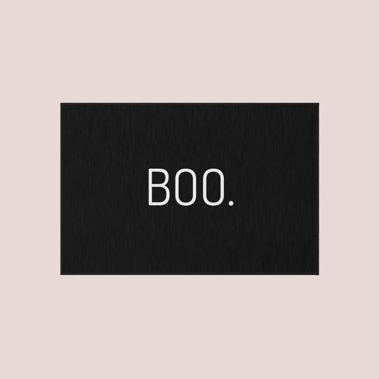 Halloween doormat boo rug black boo doormat for Halloween ghost doormat minimalist Halloween mat classy Halloween decor simple