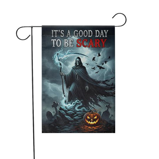 Grim Reaper Halloween Garden Flag: Spooky Gothic Fall Decor