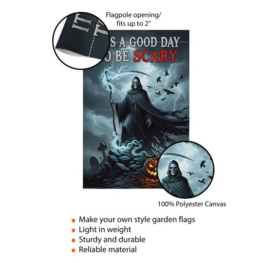 Grim Reaper Halloween Garden Flag: Spooky Gothic Fall Decor