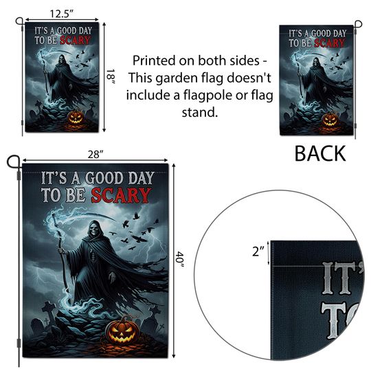 Grim Reaper Halloween Garden Flag: Spooky Gothic Fall Decor