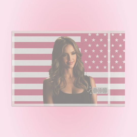 Jessica Alba Pink Flag, 2000s Wall Decor