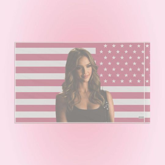 Jessica Alba Pink Flag, 2000s Wall Decor