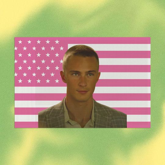 Drew Starkey Pink Flag, Wall decor, Room decor, Gift for her, Present, Rafe Cameron