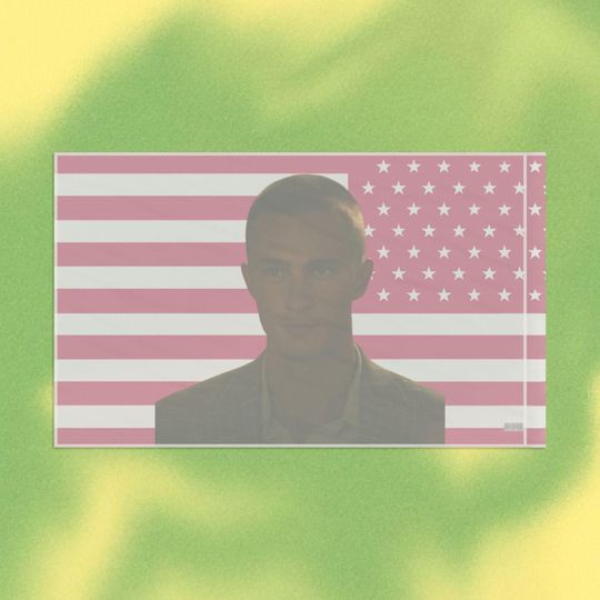 Drew Starkey Pink Flag, Wall decor, Room decor, Gift for her, Present, Rafe Cameron