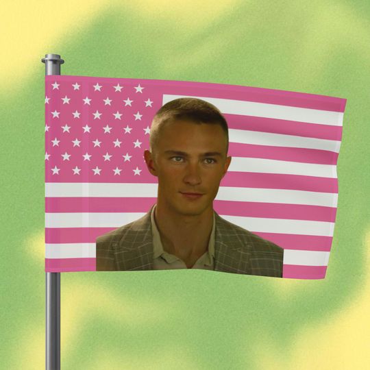 Drew Starkey Pink Flag, Wall decor, Room decor, Gift for her, Present, Rafe Cameron