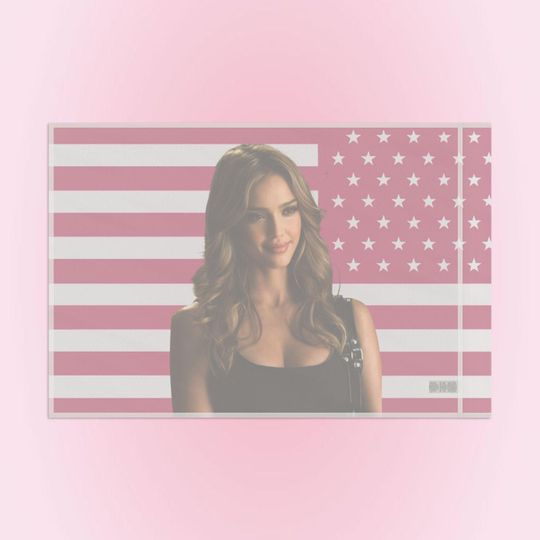 Jessica Alba Pink Flag, 2000s Wall Decor