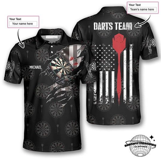 American Flag Darts Polo Shirt for Men