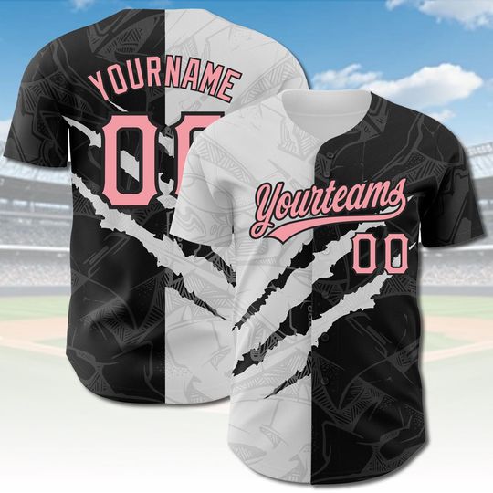 Custom Graffiti Baseball Jersey - Personalized Split Color Team Uniform