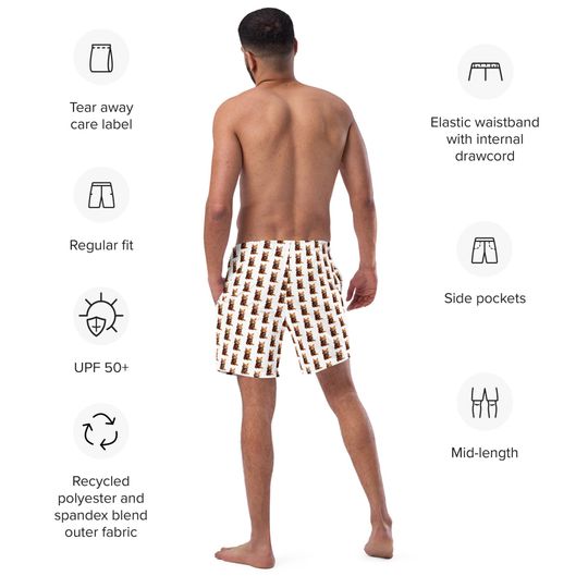 All-Over Print Recycled Swim Trunks