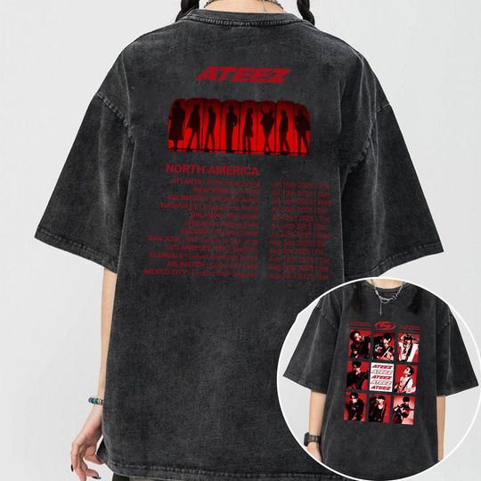 Ateez 2025 World Tour in Your Fantasy Mineral Wash Shirt, Ateez World Tour 2025 in North America, ATEEZ Golden Hour Part 3, Ateez Lemon Drop