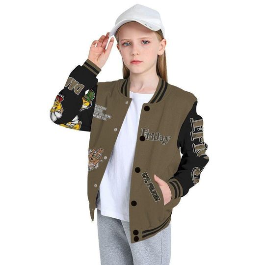 Dunkare Varsity Jacket for Olive 9s - Friday Sneaker Stress All Over Print