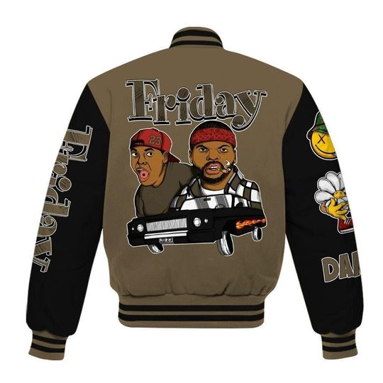 Dunkare Varsity Jacket for Olive 9s - Friday Sneaker Stress All Over Print