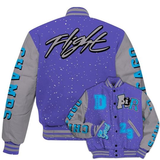 AJ 8 Retro Aua 8s Varsity Jacket - AIR Number 23 GOAT All Over Print