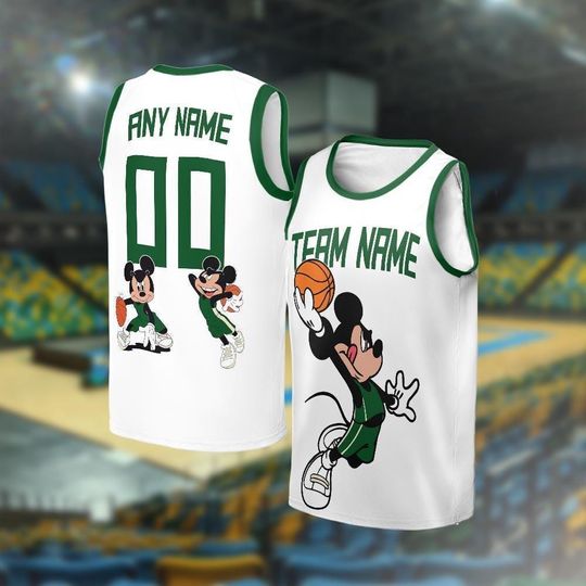 Personalized Milwaukee Mickey Mouse Basketball Jersey, Jersey For Men With Your Team Name, Fan Basketball Jersey