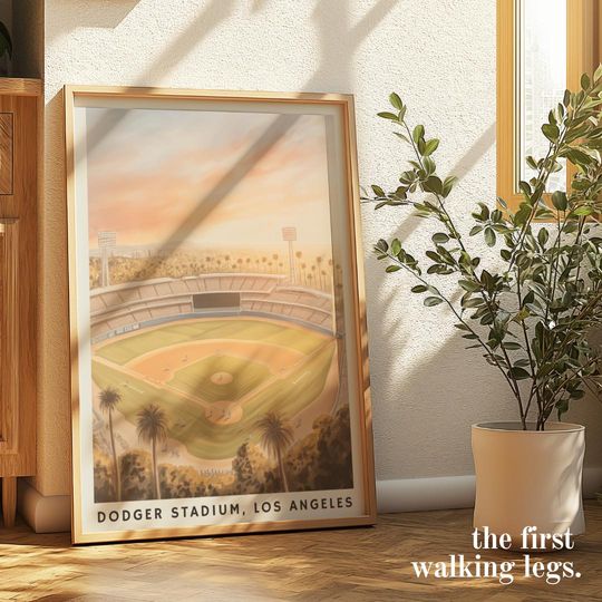 Dodger Stadium Art Print: Los Angeles Baseball, Palm Tree Decor