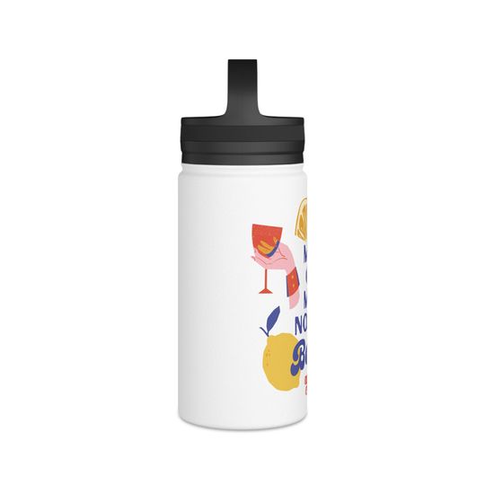 Stainless Steel Water Bottle, Handle Lid funny quotes gift