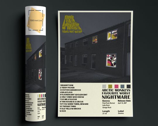 Arctic Monkeys Poster, Favourite Worst Nightmare Poster, Arctic Monkeys Favourite Worst Nightmare Poster