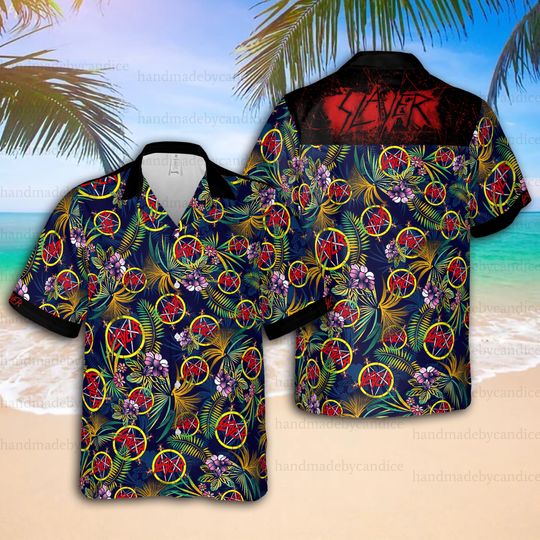 Slayer Hawaiian Shirt, Slayer Band Button Up Unisex Shirt