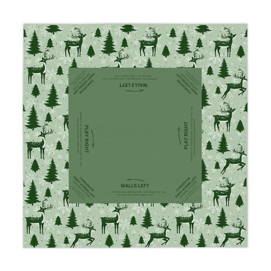Christmas Mahjong Mat- Forest Coquette, Deer & Reindeer Design