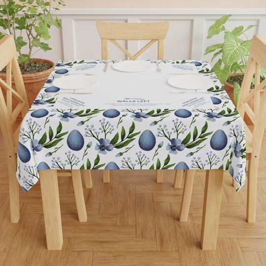 Mahjong Mat, Blue Eggs, Easter Game Night Hostess Gift, Floral Lattice Pattern