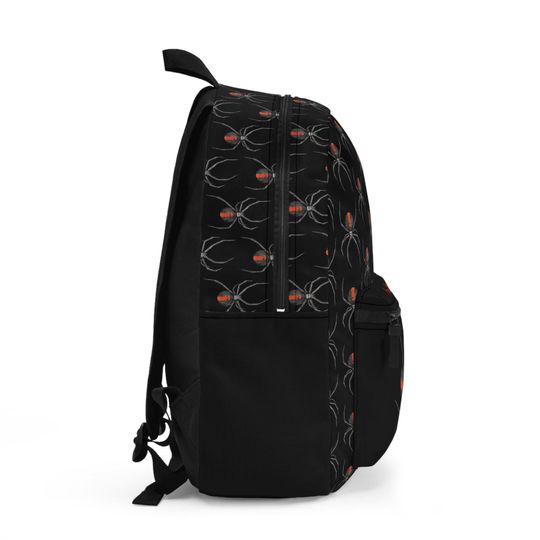 Black Backpack, Redback Spider Design, Personalized