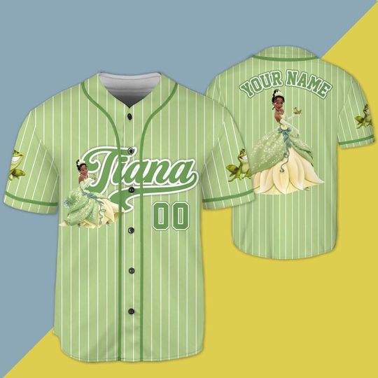 Custom Disney Princess Tiana Brave Baseball Jersey, Custom Tiana Baseball, Disney Princess Baseball Jersey