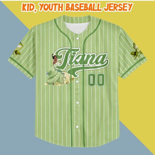Custom Disney Princess Tiana Brave Baseball Jersey, Custom Tiana Baseball, Disney Princess Baseball Jersey