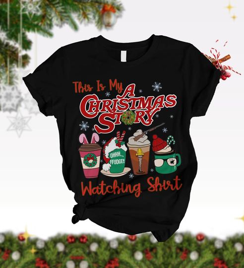 A Christmas Story Pajamas Set, Oh Fudg Xmas Tshirt Pants Set, This Is My Watching A Christmas Story Pj Set, Matching Family Pajamas