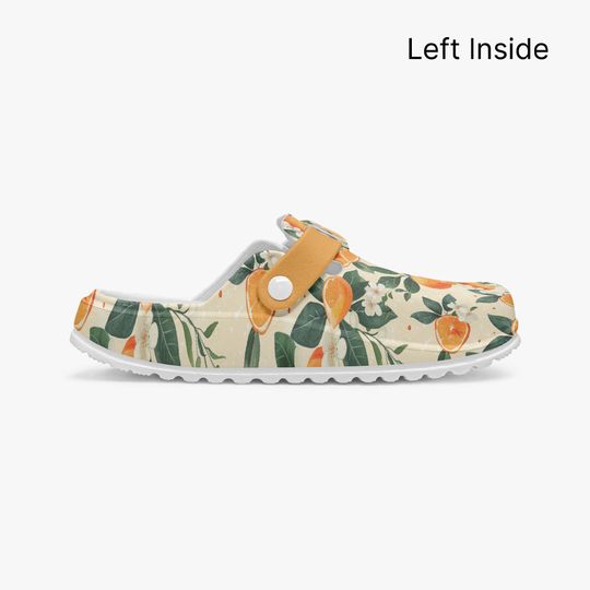Unisex Slip-On Clogs with Orange Fruit Pattern for Women, Men & Children, Comfortable Nursing Mules