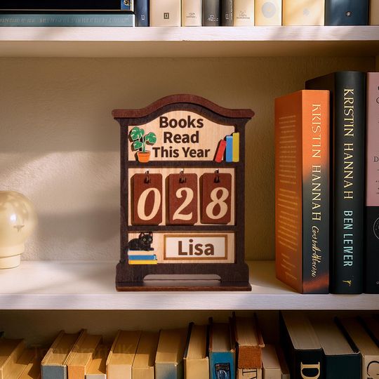 Books Read This Year Counter, Multi Color Books Read Tracker, Book Lover Gift, Book Club Gift