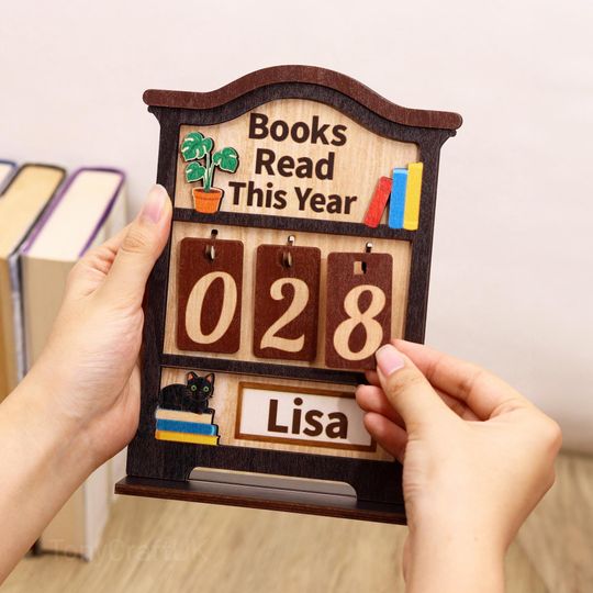 Books Read This Year Counter, Multi Color Books Read Tracker, Book Lover Gift, Book Club Gift