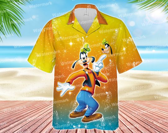Disney goofy bling hawaiian shirt, mickey mouse hawaiian shirt