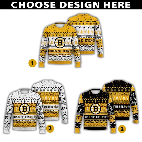 Personalized Boston Hockey Ugly Sweater Christmas, Ice Hockey Sweater Gift For Fan, David Pastrnak Jeremy Swayman Fan Shirt