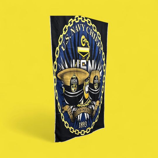 Navy Chief Microfiber Beach Towel - Quick Drying Deployment Gift