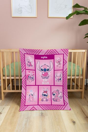 Personalized Name Stitch Blanket, Lilo And Stitch Blanket, Stitch Birthday Gifts, Newborn Blanket Gift, Stitch Blanket For Kids