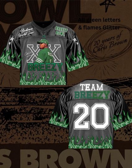 Personalized Chris Brown Jersey, Glow in The Dark, Breezy Bowl (Black Only)