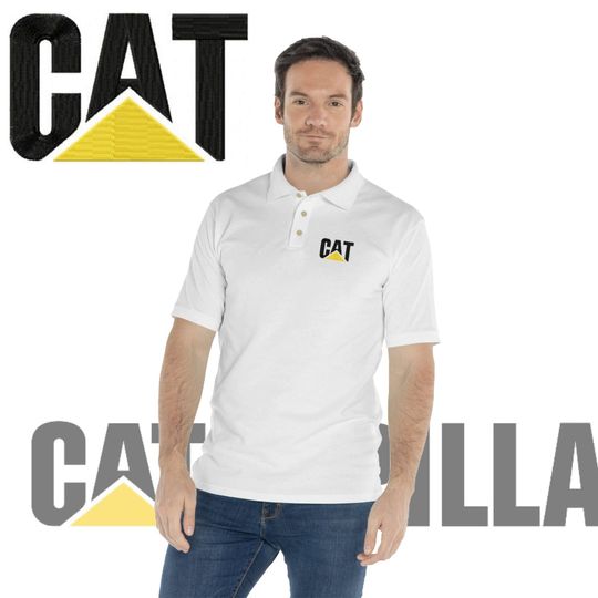 Polo Shirt Caterpillar Logo Cat Short Sleeve