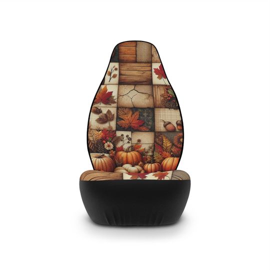 Autumn Patchwork Car Seat Covers: Cozy Fall Decor, Universal Fit
