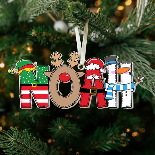 Personalized Acrylic Alphabet Christmas Ornament: Kids Gift