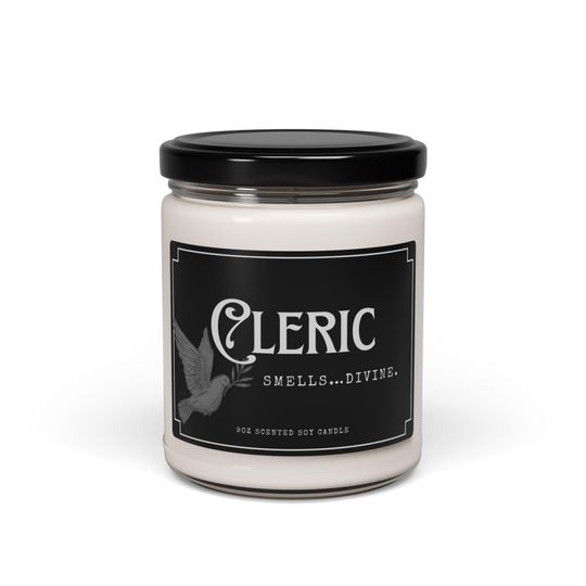 Cleric DND Candle | Fantasy Gift for Dungeons & Dragons & TTRPG Enthusiasts